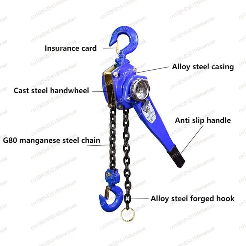 3T 3m Household Manual Ratcheting Lever Chain Hoist chain Block Hand Tensioned Pulley Hook Mount Wire Rope Device