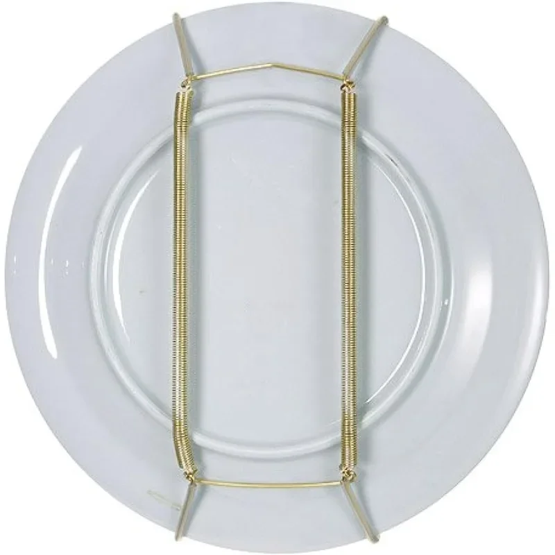 

Plate Hanger for Wall and Mounting Hardware - Fits Decorative Plates and platters - Heavy duty polished brass