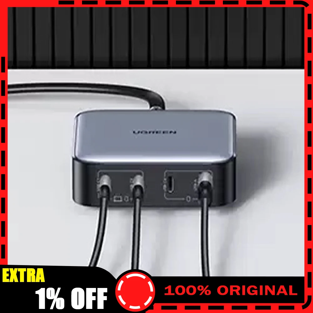 ugreen-cd327-100w-gallium-nitride-charger-head-pd-fast-charging-head-laptop-tablet-multi-port-plug-desktop-charging-station