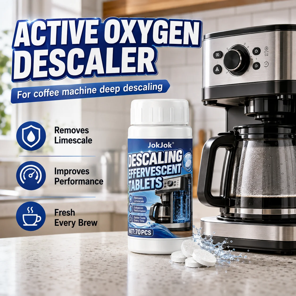 Multipurpose Descaling Effervescentold Tablets Kitchen Bathroom Appliances Water Kettle Toilet Porcelain Surface Scale Layer Car