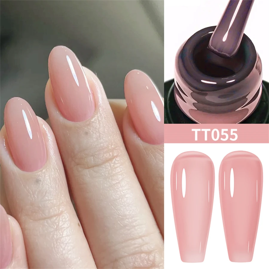 TARTU Esmalte de uñas en gel de gelatina de 8 ml, translúcido de hielo desnudo, sin TPO sin HEMA, esmalte de gel UV/LED, remojo, arte de uñas semipermanente