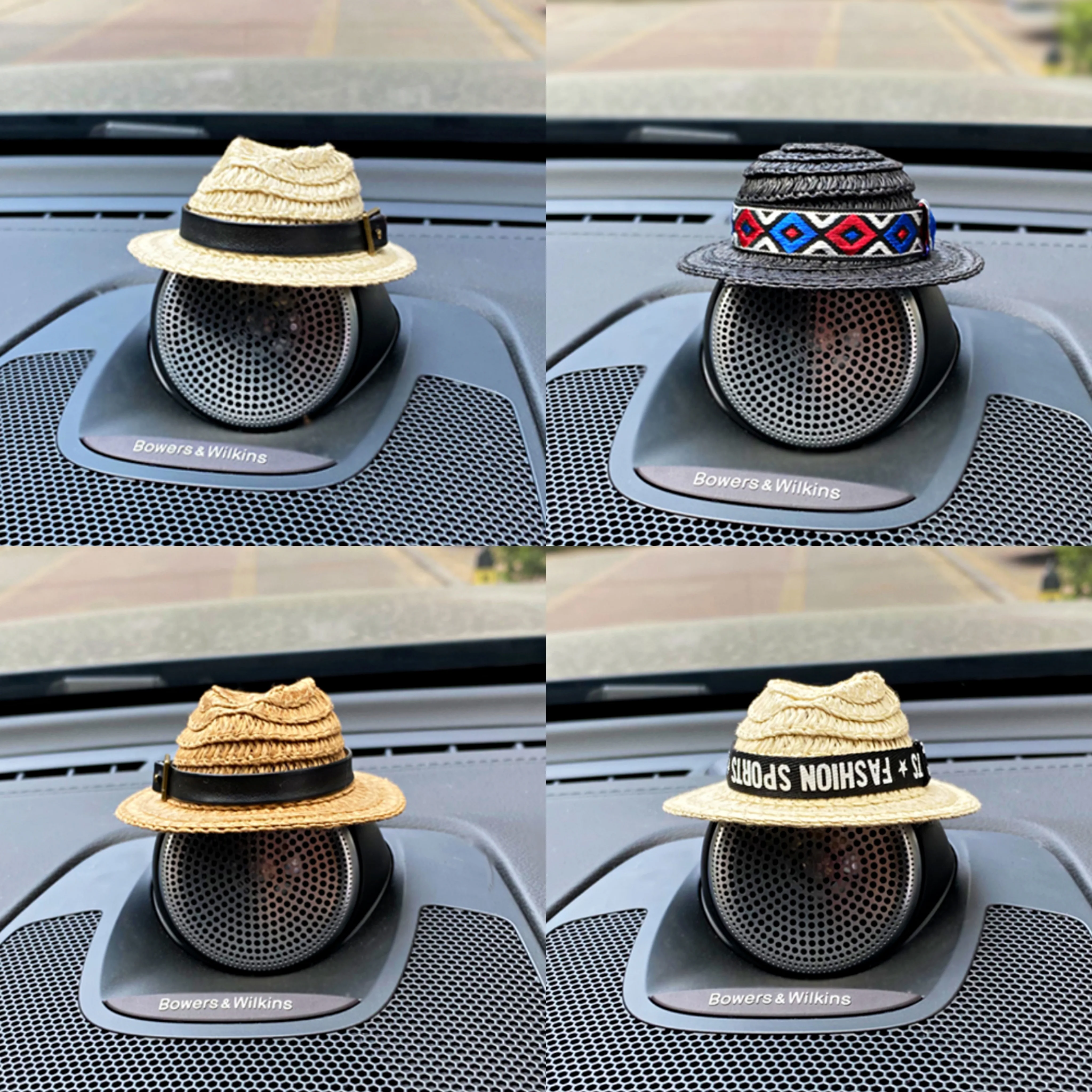 For Volvo audio decoration straw hat S60/S90/XC60/XC90/V90CC car interesting interior accessories handmade women's ornament