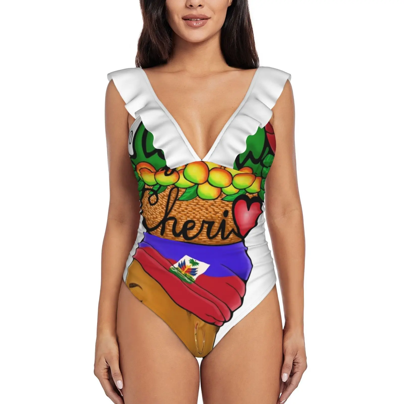 Haiti , My Dear Bodysuit One Piece Swimwear Women New Female Beach Swimsuit Bathing Suit Beachwear Haiti Haitian Culture Womens