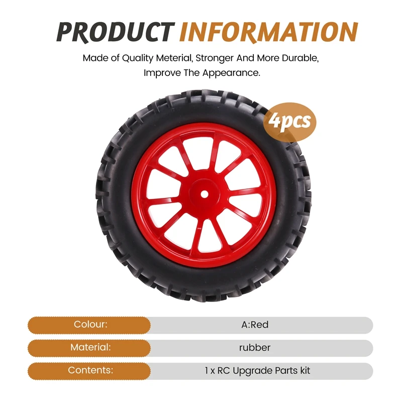 128MM 1/10 RC Monster-Truck Buggy-Tire Tyre Wheel Foam Inserts 12Mm Hex For Traxxas/Arrm /Redcat/HSP/HPI/Tamiya/Kyosho