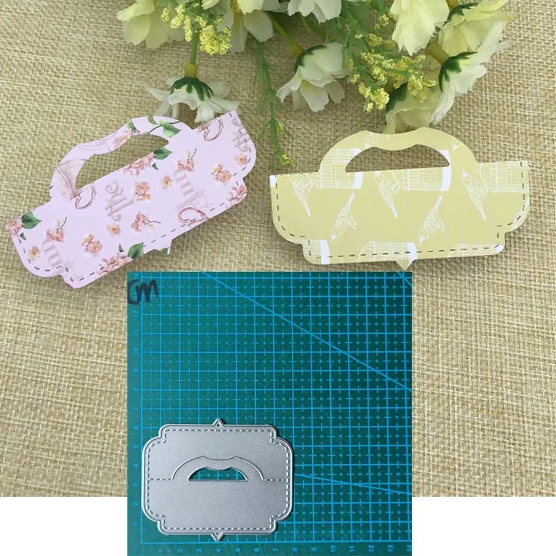 Label pocket heart box metal cutting dies Scrapbooking decoration paper craft knife mould blade punch template Embossing stencil