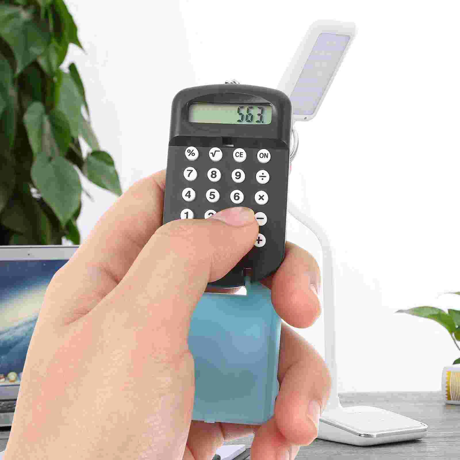 2 Pcs Arithmetic Calculator for Students Portable Key Chain Electronic Pocket Size Plastic Accounting Exam Use