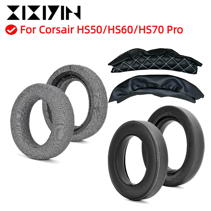 

Replacement Ear Pads Ear Cushion Earpad Compatible with for Corsair HS50/HS60/HS70 Pro Headphones Gamer Headband