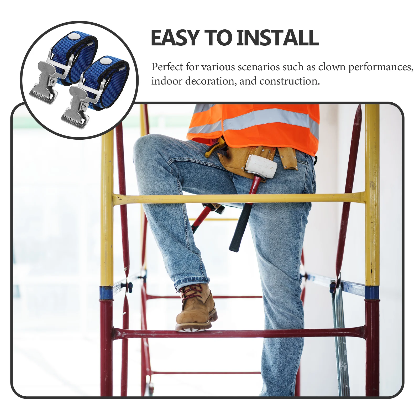 ชุดสายรัดขาสำหรับงานก่อสร้างแบบปรับได้ ทนทาน ใช้แทนสายรัดขาเดิม สำหรับงานก่อสร้าง การแสดงตัวตลก และใช้งานภายในอาคาร