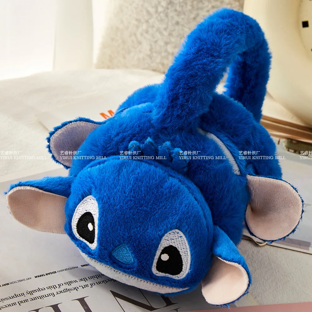 

Теплые детские наушники Disney Stitch с плюшевым наполнением, зимние утолщенные грелки для ушей, защитные наушники для пар, Рождественский подарок