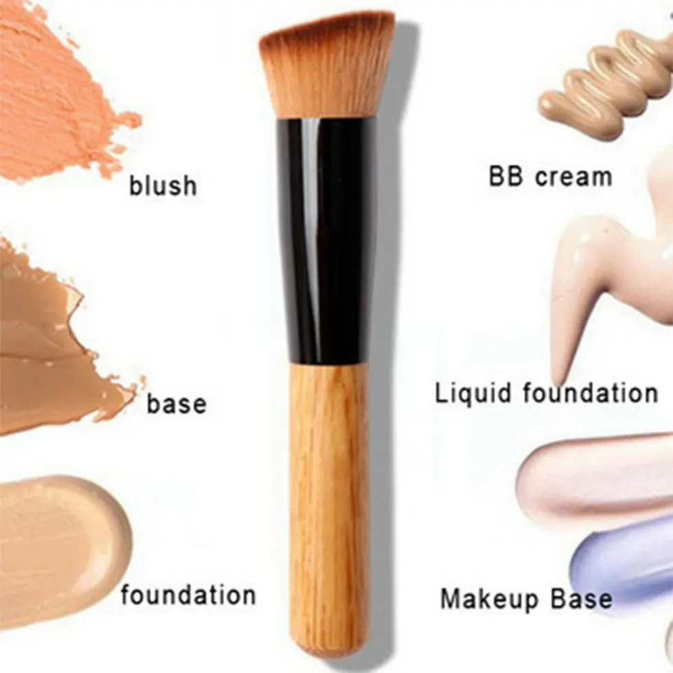 1 st Professionele Makeup Borstel Zachte Vezel Schuine Platte Top Foundation Poeder Concealer Blush Borstel Cosmetische Make Up Tool