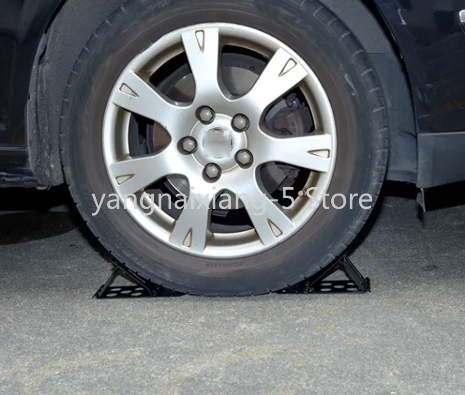 A Pair Standing Car Parking Brake, Triangular Tire Support Pad, Slope Anti Slip Wheel Stopper, Solid Iron Plate Foldable,safety