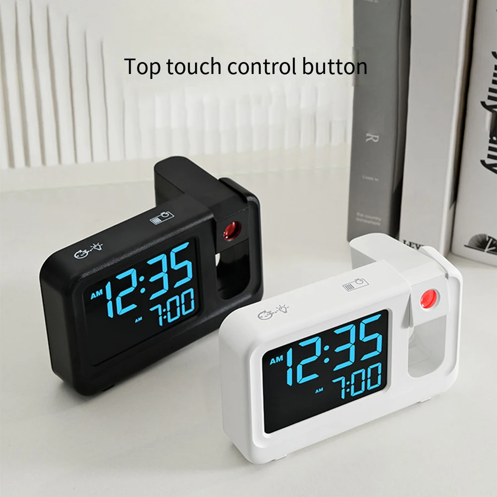 

LED Digital Clock 180° Rotating Projection Clock Table Electronic Alarm Clock & Projection Time Projector Bedroom Bedside Clock