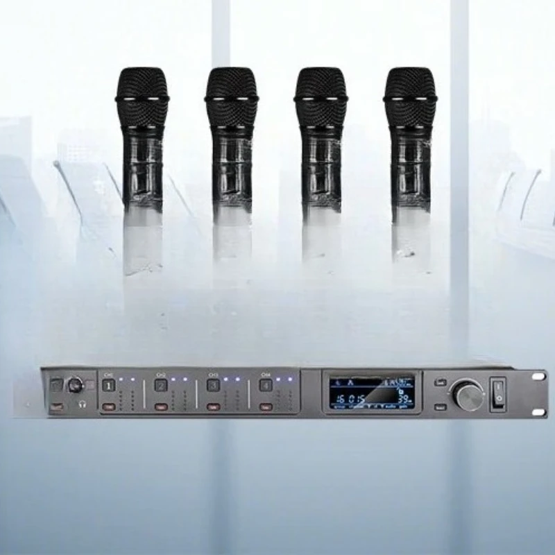 

One to four wireless collar microphone set conference host stage performance