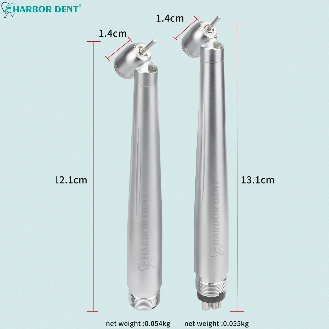 45 Degree Dental High Speed Handpiece With LED Light Dentistry E-generator Integrated Push Button Handpiece Single Water Spray