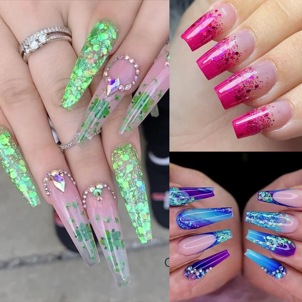 12 vasetti olografici glitter per unghie paillettes iridescente macaron esagono fetta scaglie per smalto gel glitter per unghie accessori per manicure