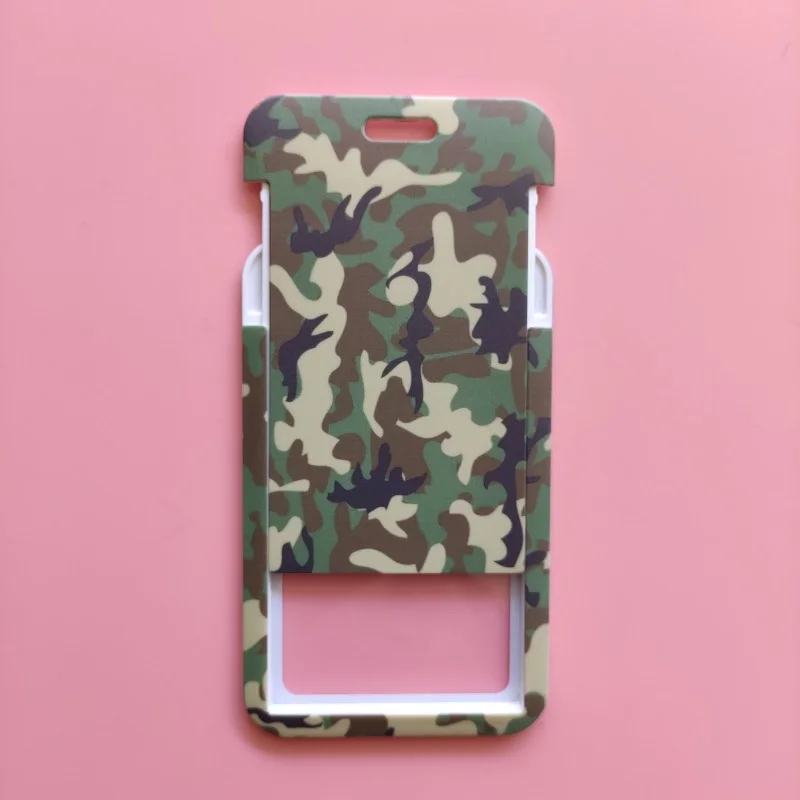 Tarjeta de nombre de camuflaje para estudiantes, bolso colgante para el cuello, Tarjetero con cordón, funda para tarjeta de identificación, envío directo