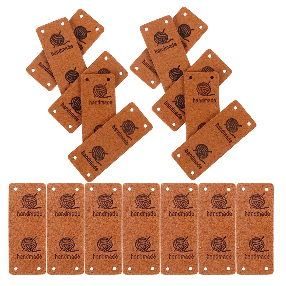 

20Pcs Handmade Embossed Fake Tags Colorful DIY Sewing Labels for Clothing Hats Bags Craft Accessories Handmade by Tags