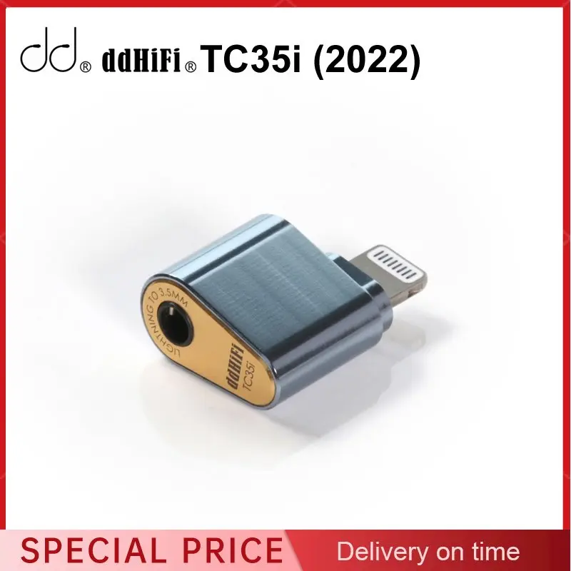 

DD ddHiFi TC35i (2022) Light-ning to 3.5mm Headphone Adapter for phone C101 DAC Chip Supports 24Bit 48kHz Lossless Decoding