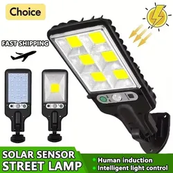 Outdoor LED Solar Light 72COB Motion Sensor Solor Wall Lamp with Remote Control 3 Modes for Garden Patio Yard Garage Lighting
