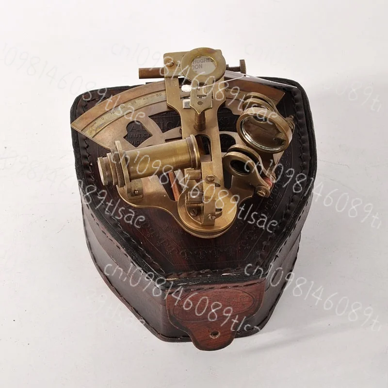 Indian Imported Pure Copper Vintage Nostalgic European Western Antique Ornament Sextant Model Nautical Photography Prop GRY