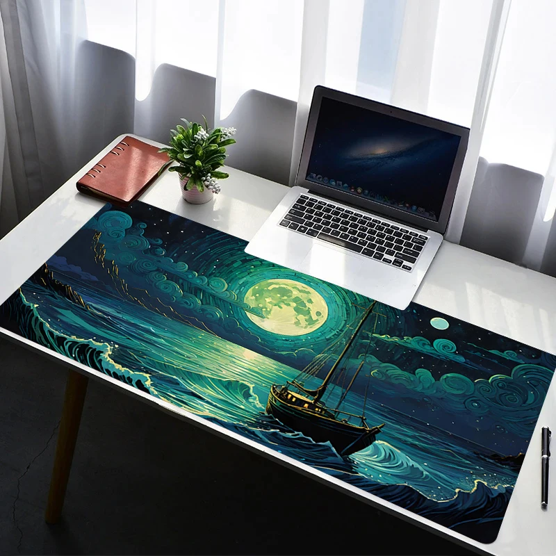 

Mouse Pad PC Non Slip Rubber Anime Mousepad Laptop Gamer Cabinet HD Keyboard Pad Office Computer Gaming Sea Wave Desk Mouse Mat