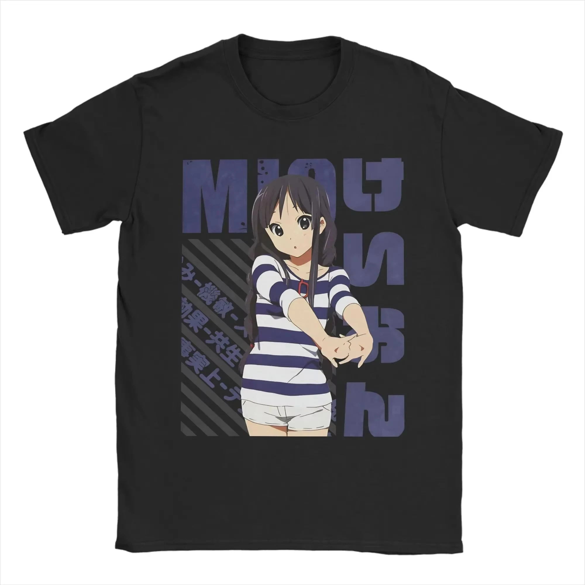 K ON Mio Akiyama Herren-T-Shirt aus Baumwolle im Vintage-Stil mit Rundhalsausschnitt und kurzen Ärmeln, Geschenk-T-Shirt, bequemes T-Shirt für Damen und Herren – Detail 2