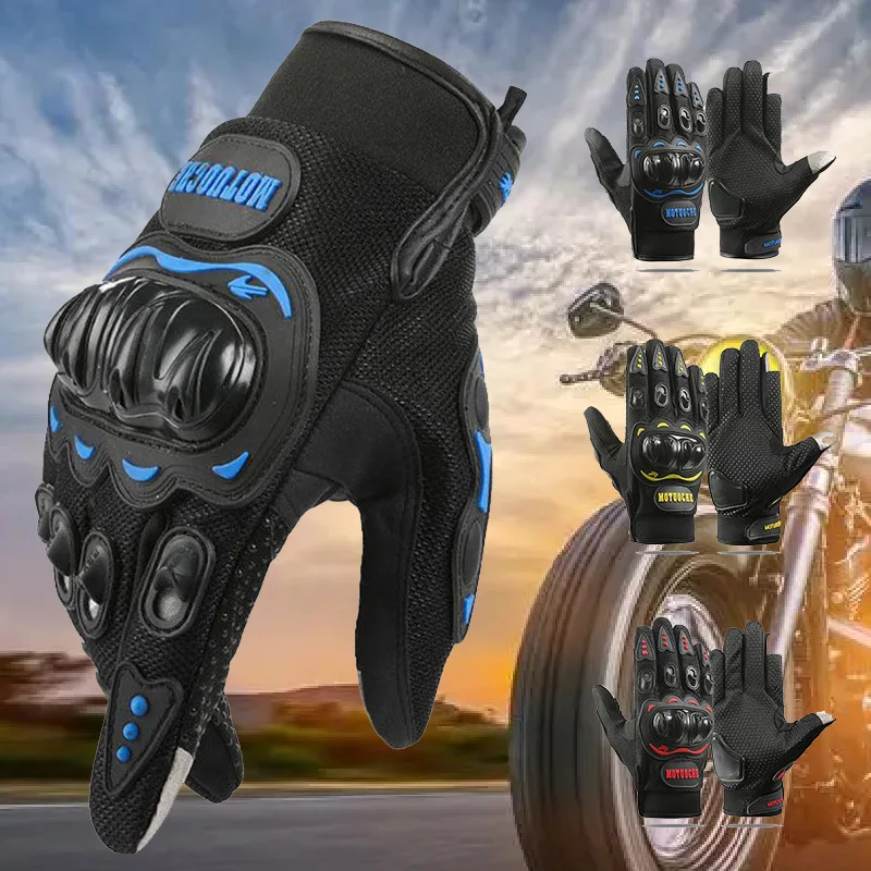 

Non-slip Summer Breathable Full Finger Motorcycle Gloves Wear-resistant Motocross Racing Gloves Touch Screen Moto Biker Gloves