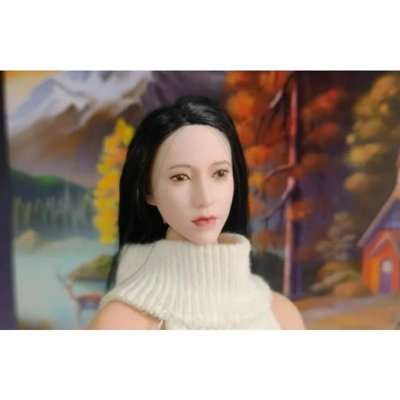 

1/6 Scale Female Soldier Long Short Straight Curly Hair Asian Actress Head Sculpt Model for 12" TBL PH Accessories Body Toys