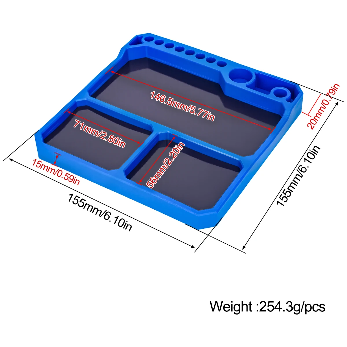 Bandeja de peças de silicone com suporte de ferramentas 155*155mm para modelo de avião de barco de carro 1/18 1/24 1/10 RC