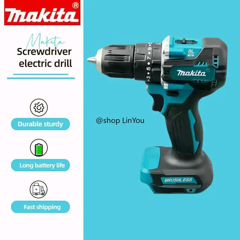 

Makita DDF487 10mm brushless 18V lithium rechargeable impact drill, household hand drill, high torque electric screwdriver