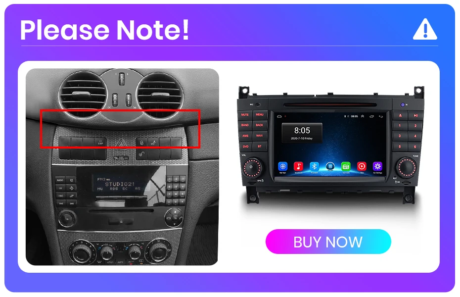 Junsun Kabelloses Carplay Android Auto Autoradio für Benz C-Klasse W203 2005-2009 GPS Auto-Intelligenzsysteme Smart Autoradio – Detail 1