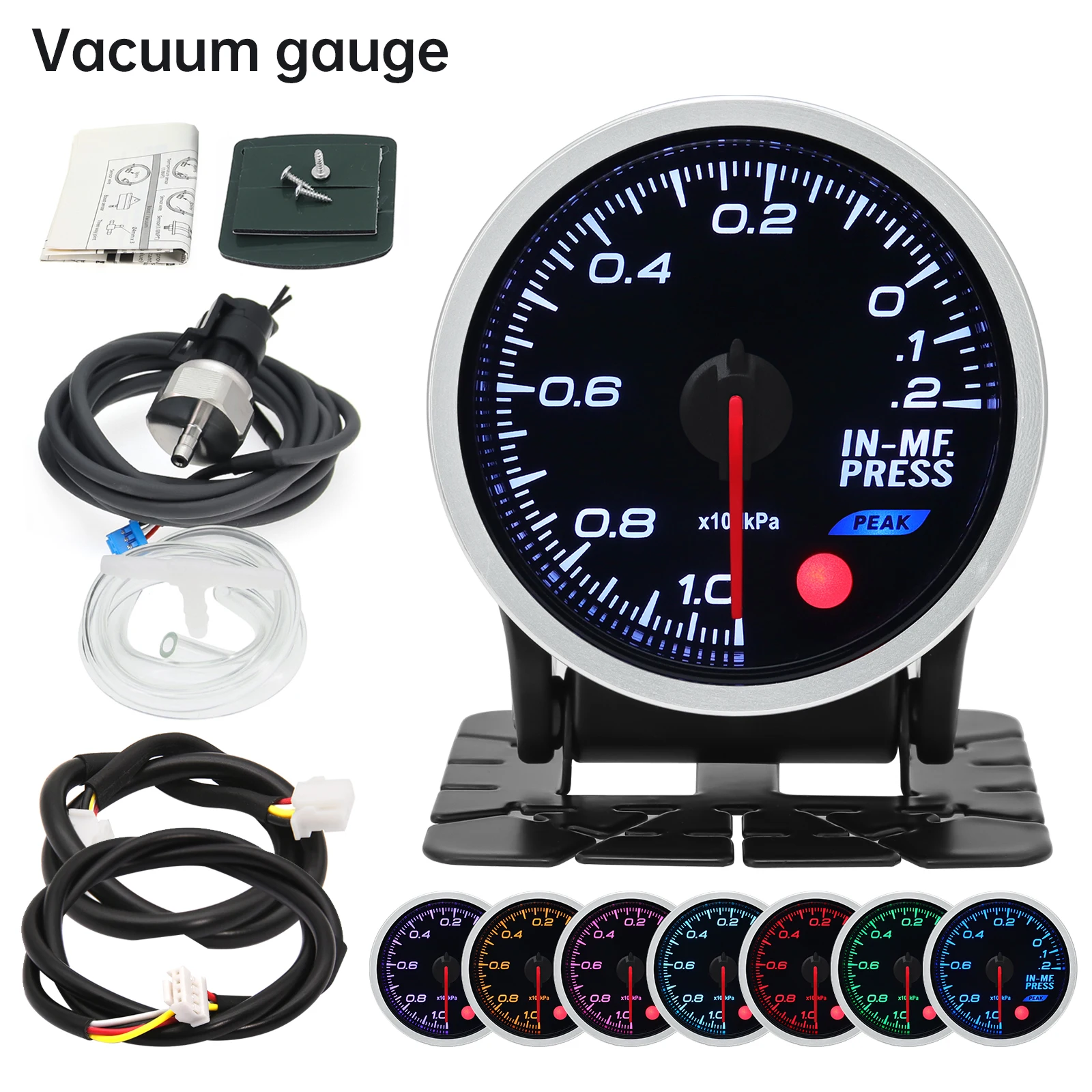 Universele Auto 12V 52mm 8 Kleur Racewagen Oliedruk Water Olie Temp EGT Uitlaat Temp Turbo Boost toerenteller Gauge Meter