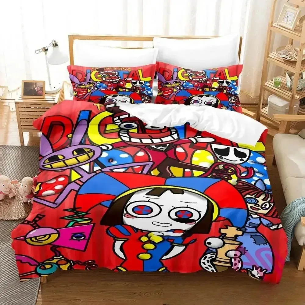 3D Print Cartoon Amazing Digital Circus Bedding Set Boys Girls Twin Queen King Size Duvet Cover Pillowcase Bed boys Adult