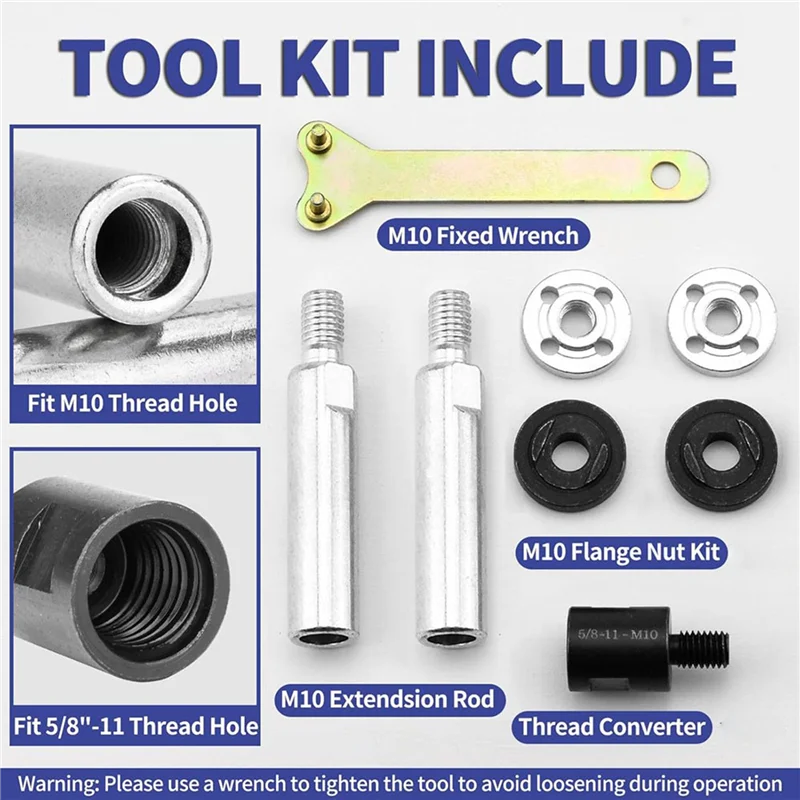 

AA19 2X Удлинитель угловой шлифовальной машины, переходной столб для полировки резьбы M10, удлинитель шлифовальной машины для угловой шлифовальной машины/полировщика типа 100