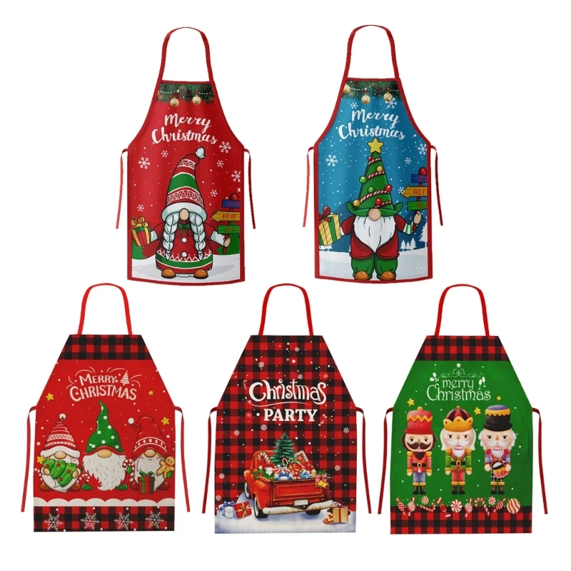 Christmas Apron Cooking Aprons Protect Clothes from Oil and Splashes for Home Kitchen or Restaurant Staff Dropship