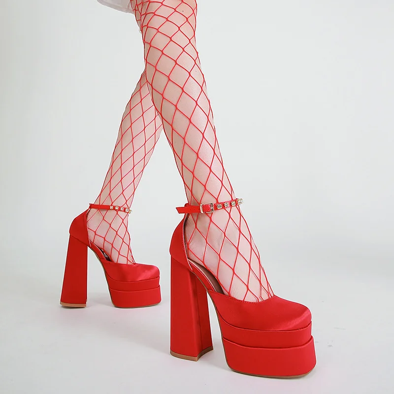 New Sexy Women Shoes Party Nightclub Shoes Banquet Platform Sandals Woman Shoes Super High Heels Wedding Shoes Plus Size 35-43