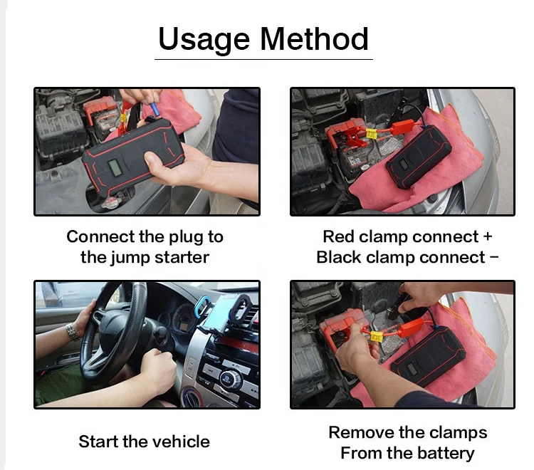 12 24 Volt 1000 Amp 24000mah-32000mah Compact Car 12v Lithium Diesel Jump Starter