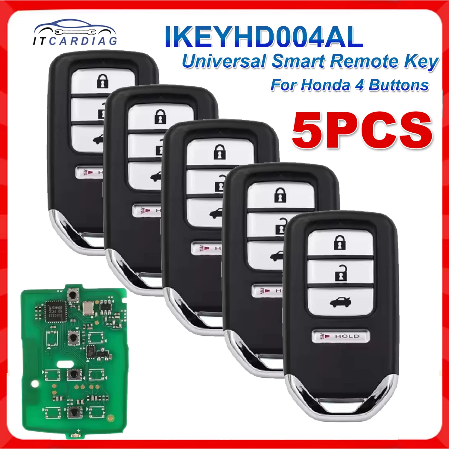 

For Autel IKEYHD004AL HD004AL Universal Smart Remote Key 4 Buttons For Honda For Autel Smart Key For KM100 IM508 IM608 KM100E