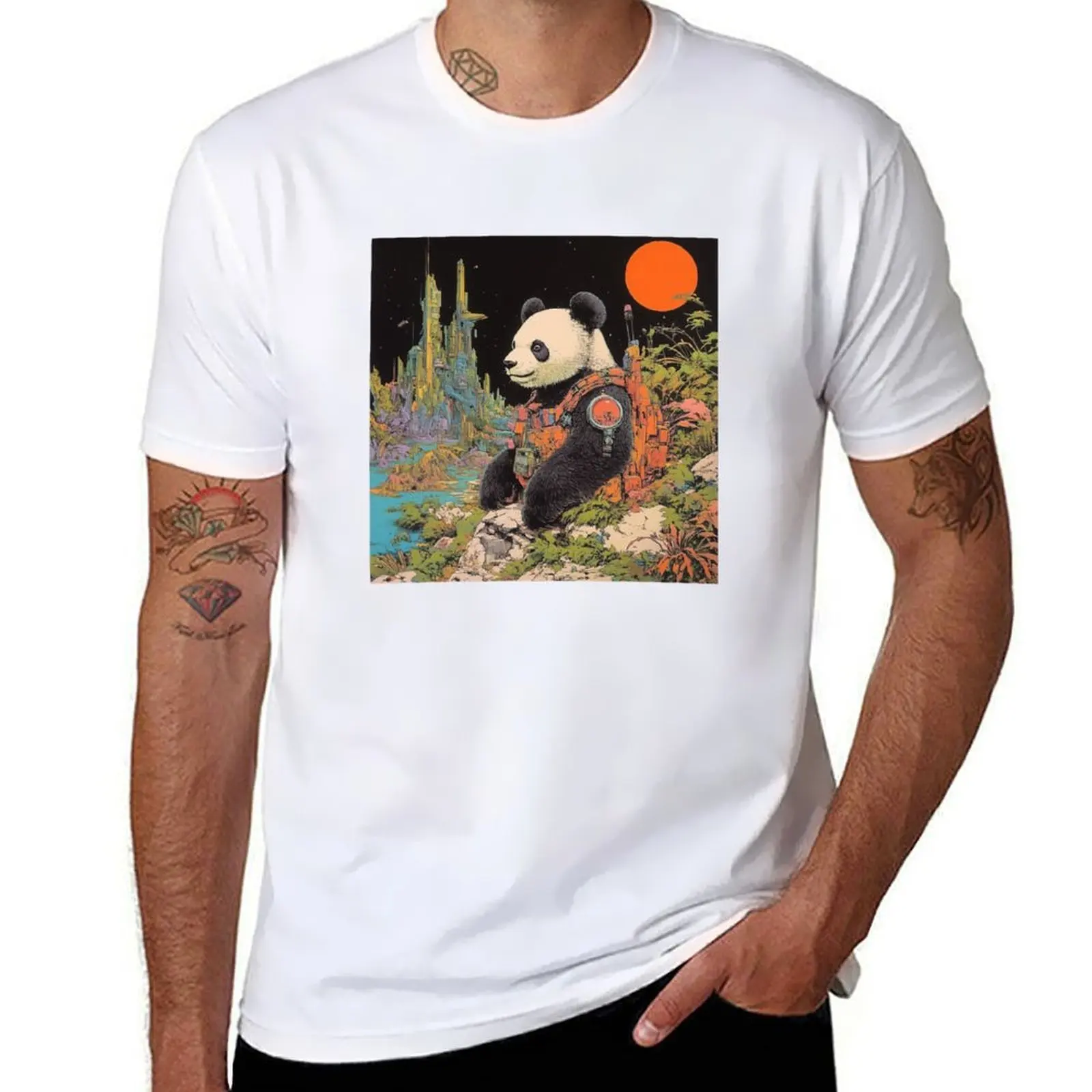 

80's panda moebius T-Shirt cotton tshirt 100% printed t shirts for man T-Shirt