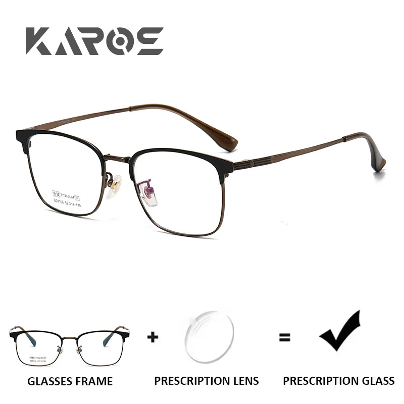 

KAROS Pure Titanium Square Optical Lenses With Prescription Myopia Photochromic Glasses Man Women Progressive Lenses