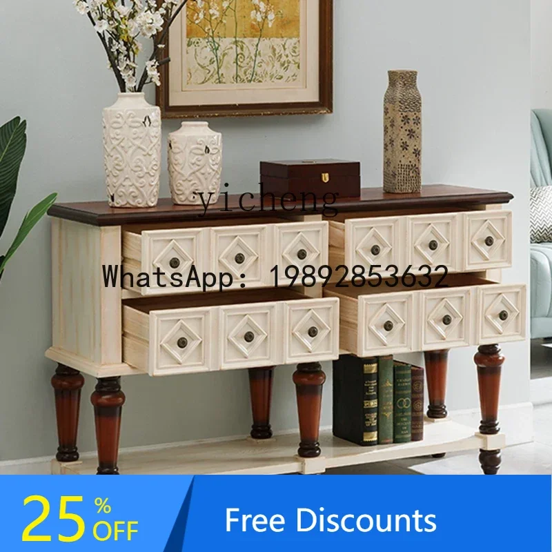Xuanguantai Solid wood dining side cabinet End view table Partition drawer table