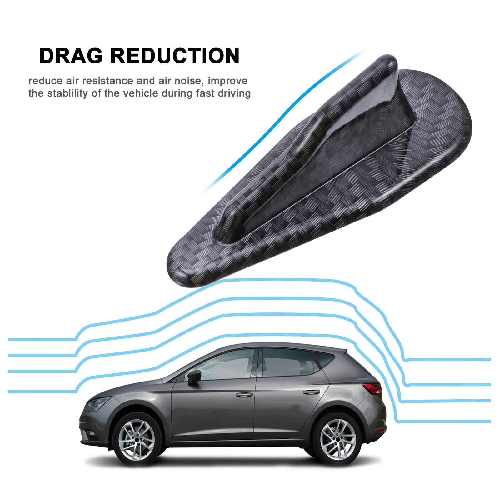 

2 pcs Generators Air Diffuser Mini Splitter Shark Plastic Bumper Lip Spoiler Roof Enhancer Carbon Fiber Style