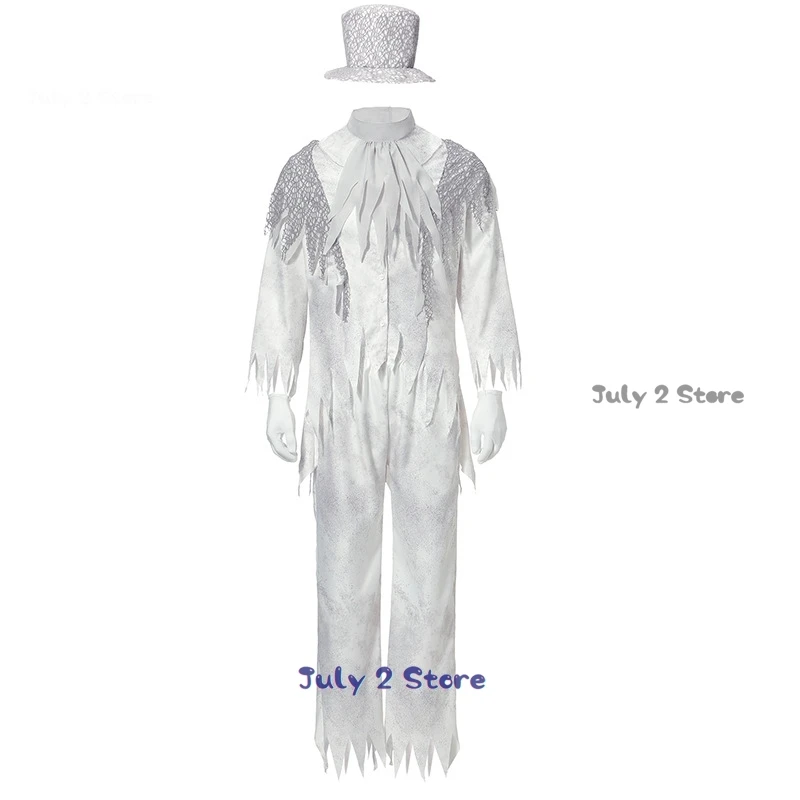 Corpse Ghost Bride and Groom Costume Cosplay Scary Zombie Masquerade Halloween Fancy Couple Wedding Suit Carnival Party Dress Up