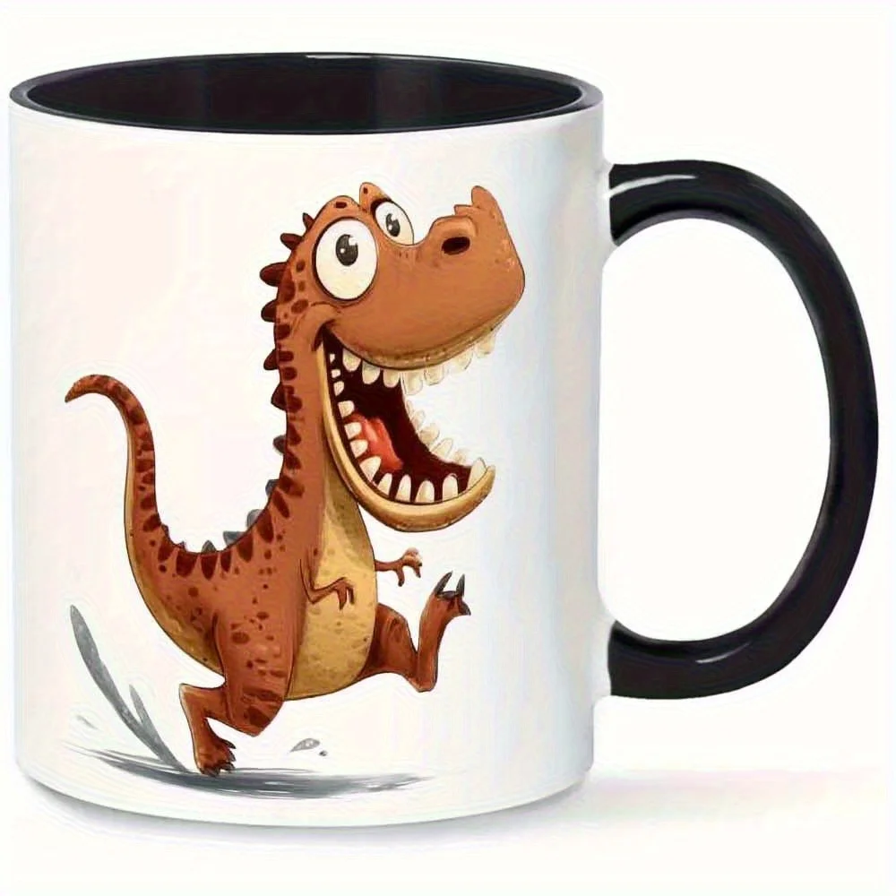 11oz Ceramic Mug Featuring a Whimsical Cartoon Dinosaur Ideal for Enjoying for Fantasy Novels Such as Phoenix Day Water Cup