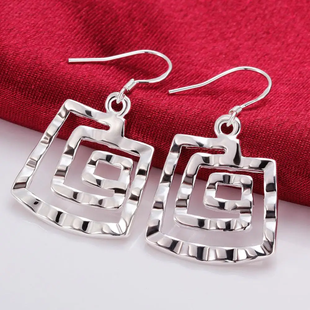 Special Offer Solid 925 Stamp Silver Color Earrings for Women Korean Vintage Jewelry Beautiful Lady Party Wedding Birthday Gifts