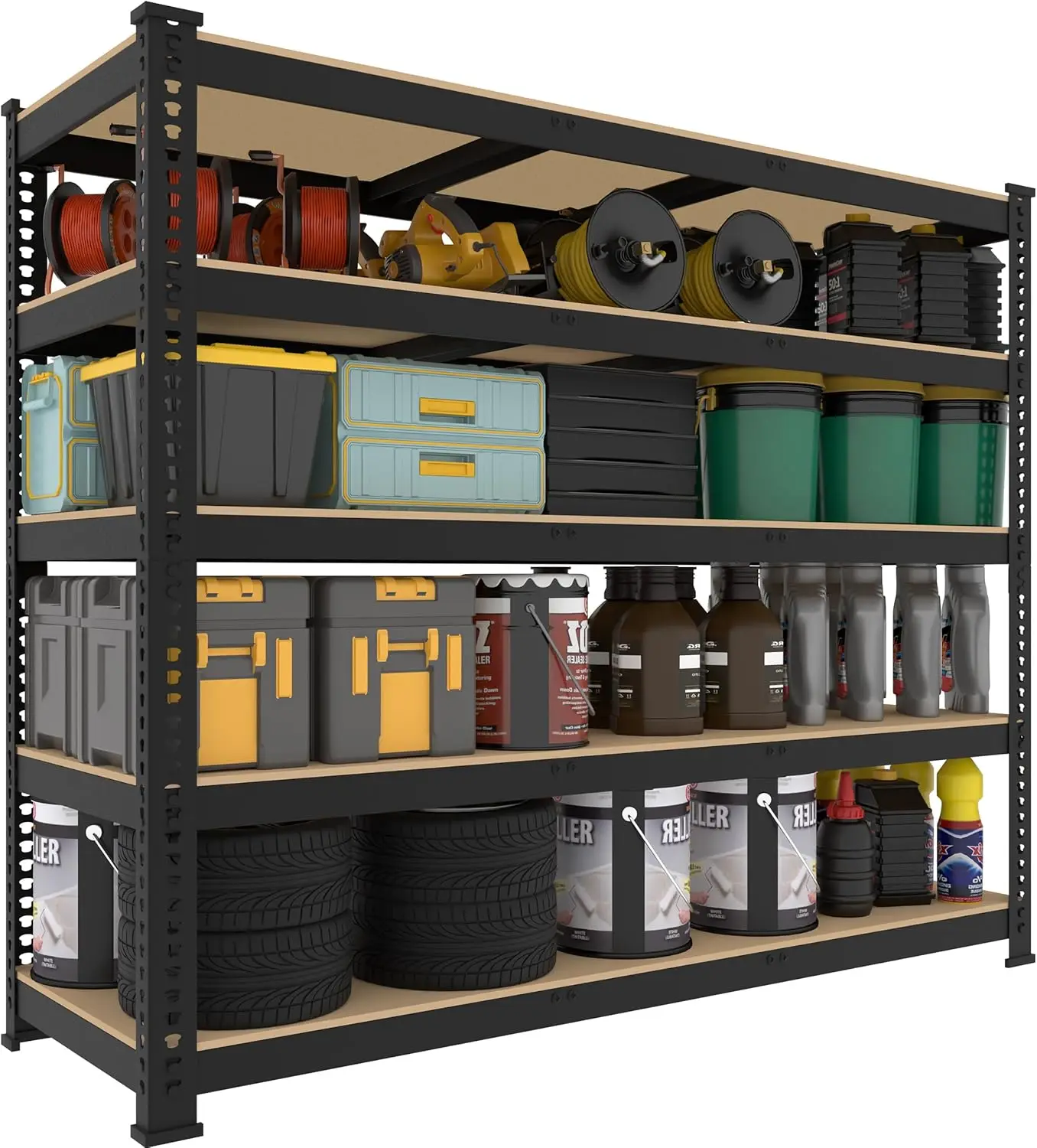 Storage Shelves - 48" W x 18" D x 71" H Heavy Duty Adjustable Storage Shelving Unit, Metal Shelves for Storage, Utility Rack She