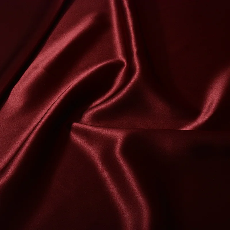 HYSK satin crepe silk fabric 30mm red luxury shiny silk material glossy natural textile diy sew bridal for wedding dress pajamas