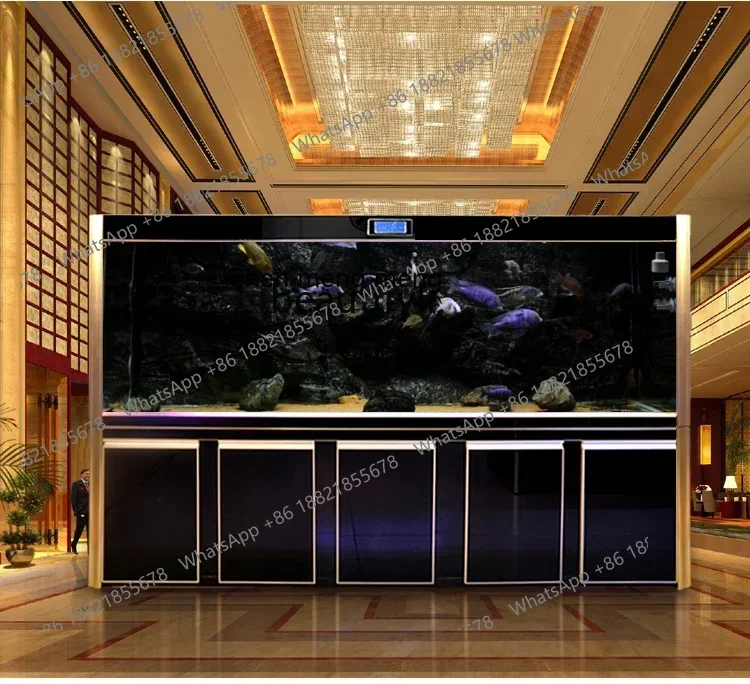 X  Large ecological fish tank aquarium household  bottom filter water-free ultra-white glass arowana tank