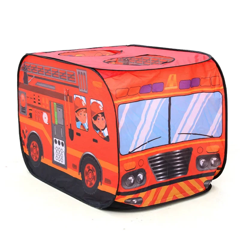 Casa de jogo tenda de bombeiros caminhão de polícia ônibus dobrável pop up brinquedo playhouse crianças brinquedo tenda sorvete combate a incêndios modelo casa