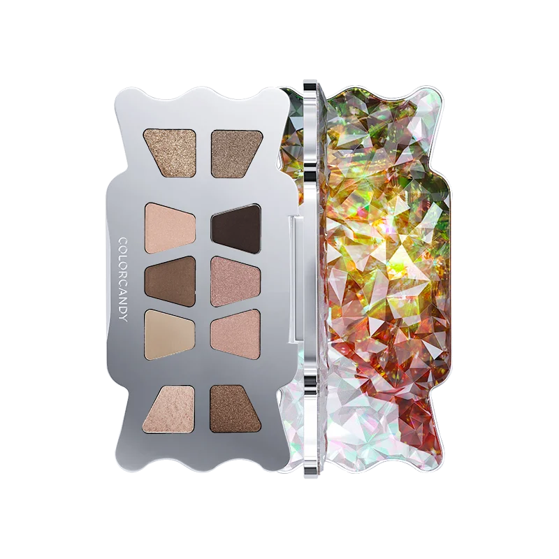 Colorcandy 10色グリッターアイシャドウパレット　ファッショナブルなハイライトメイクアップ　長持ちセメントカラー　アイシャドウ
